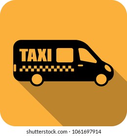 taxi bus, van or shuttle bus logo. flat design. vector