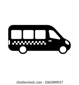 Taxi bus vector flat icon for apps and websites isolated on white.