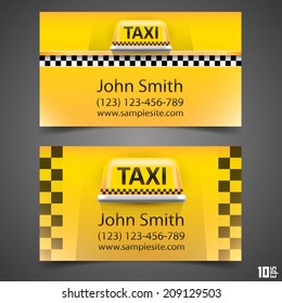 Taxi business card. Vector illustration