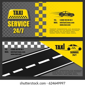 Taxi business card. The work of a taxi around the clock.