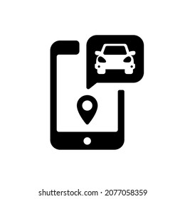  Taxi (cab) app, ride share app vector icon illustration