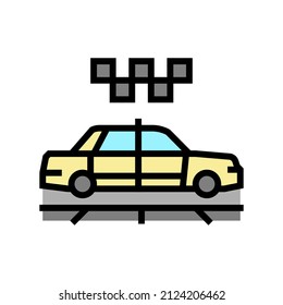 taxi cab color icon vector. taxi cab sign. isolated symbol illustration