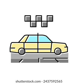 Taxi-Taxi-Taxi-Farbe-Symbol-Vektor. Taxi-Taxi-Taxi-Zeichen. Isolierte Symbol-Illustration