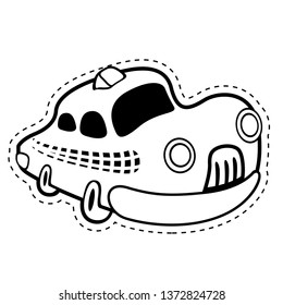 Taxi cab dotted sticker. Vector illustration design