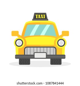 Taxi cab flat design isolated on white background. Symbol for your web site design, logo, app, UI. Vector illustration, EPS