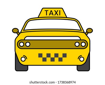 Taxi / taxi cab flat icon yellow color for apps or website