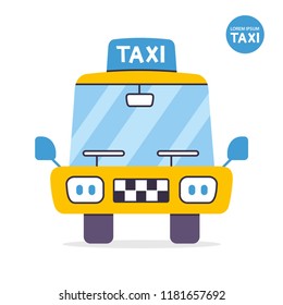 Taxi cab front view flat icon isolated
