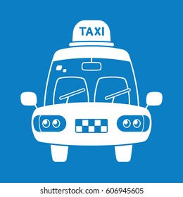 Taxi cab front view icon.