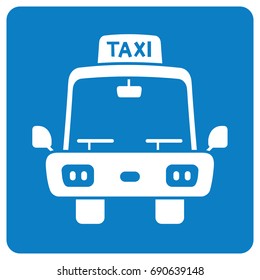 Taxi cab front view sign vector icon