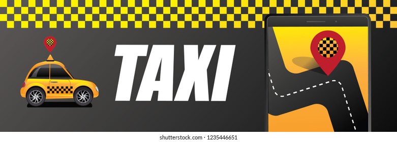 Taxi cab hailing app concept. Eps10 vector illustration.