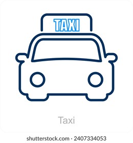 Concepto de icono de taxi y taxi