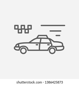 Taxi cab icon line symbol. Isolated vector illustration of  icon sign concept for your web site mobile app logo UI design.
