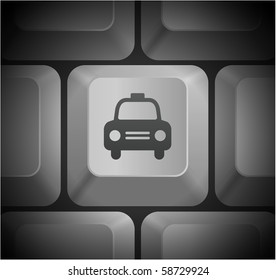 Icono de taxi en teclado de computadora Ilustración original