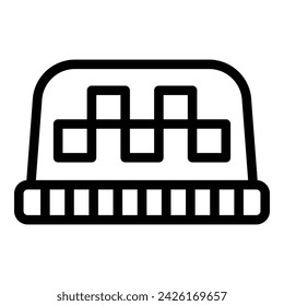 Vector de contorno de icono de taxi. Servicio municipal. Teléfono de unidad de tráfico