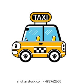 Taxi cab isolated.