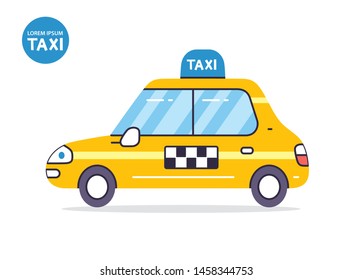 Taxi cab isolated flat vector