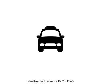 Taxi Cab Isolated Realistic Vector Icon. Oncoming Taxi Car Illustration Icon