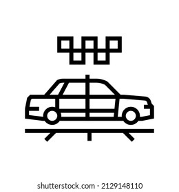 taxi cab line icon vector. taxi cab sign. isolated contour symbol black illustration