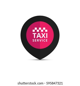Taxi, cab logo, design. Taxi point graphic icon. Vector illustration.