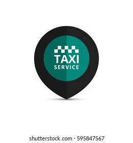 Taxi, cab logo, design. Taxi point graphic icon. Vector illustration.