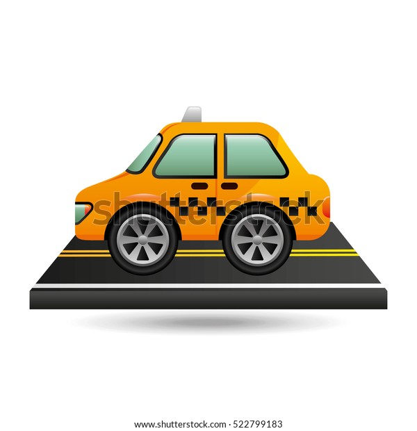 taxi cab on\
road design vector illustration eps\
10