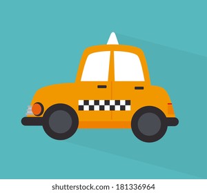 taxi cab over blue background vector illustration