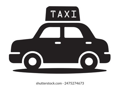 Taxi-Taxi mit einem Dachschild Silhouette Vektorillustrationen Kunstwerk