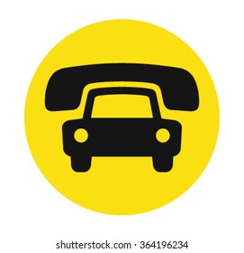 Taxi cab service icon, cause a car by phone symbol, order taxi vector illustration