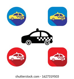 Taxi Cab Service Icons A Diverse Range of Color and Shape Options