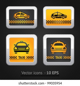 Taxi cab set buttons on background pixel. Vector 10eps