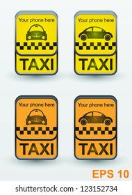 Taxi cab set icons. Vector signs