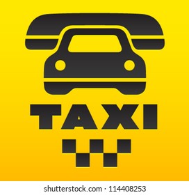 Taxi cab sign, cause a car by phone symbol.