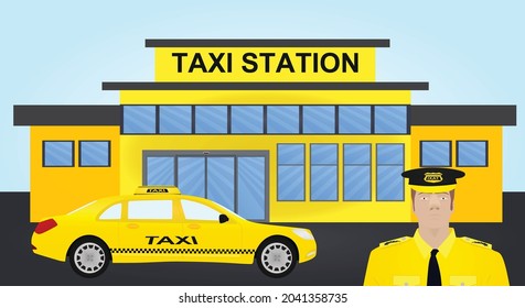 Taxi cab station. vector illustration