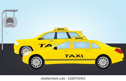 Taxi cab station. vector illustration