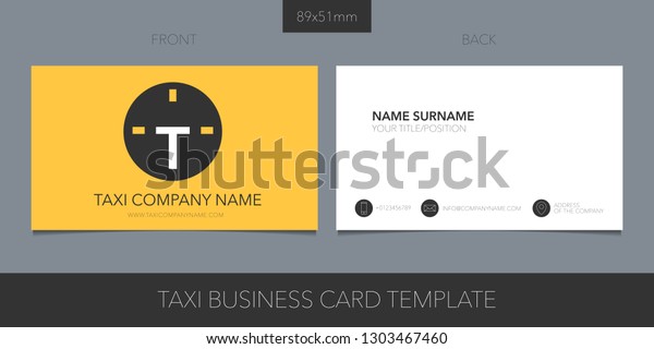Taxi, cab vector layout of business card\
with logo, icon and template corporate details. Creative taxi\
design element for presentation of the company\
