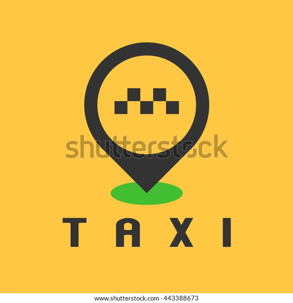Taxi, cab\
vector logo, design. Car hire black and yellow background, badge,\
app emblem. Taxi point graphic\
icon