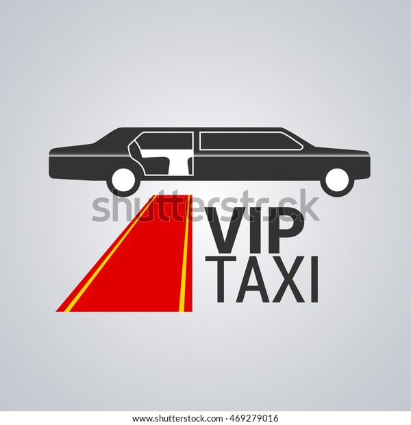 Taxi, cab vector logo, design. Limo, limousine car\
hire background, badge, app emblem. Design element of red carpet\
and VIP taxi sign