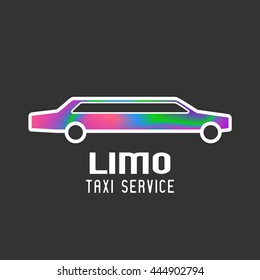 Taxi, cab vector logo, icon, design. Limo, limousine hire black and yellow background, badge, app emblem