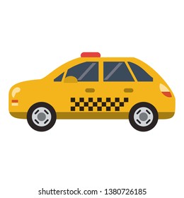 Taxi cab vehicle isolated flat