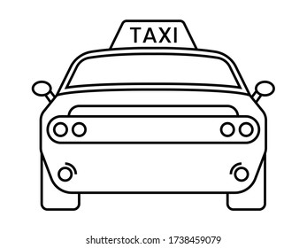 Icono de la línea de arte de taxis / taxis para aplicaciones o sitios web