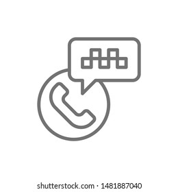 Taxi call center line icon. Isolated on white background