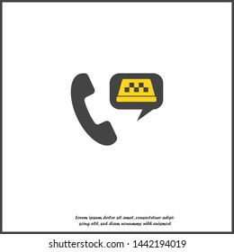 Taxi Call Center vector icon on white isolated background.