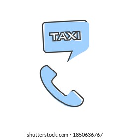 Taxi Call Center vector icon cartoon style on white isolated background.