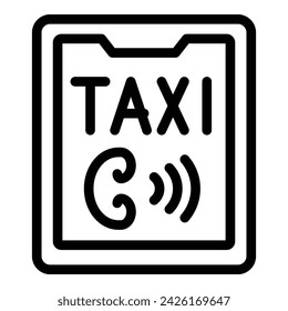 Taxi call service icon outline vector. Map service. Mobile drive