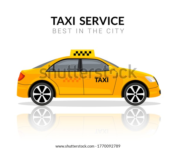 Taxi car app cab flat yellow vector car icon.\
Taxi travel taxi design\
service
