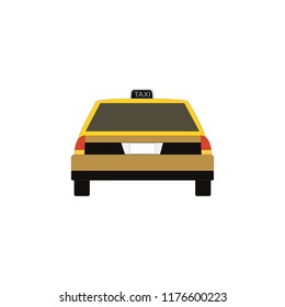 taxi car back view in flat style. Vector illustration