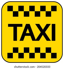 Taxi car button on white background. Vector illustration.
