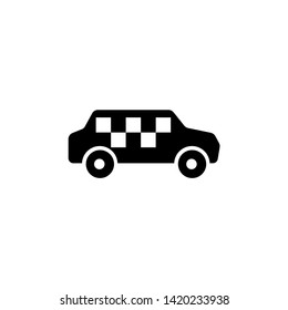 Taxi Car, Cab. Flat Vector Icon illustration. Simple black symbol on white background. Taxi Car, Cab sign design template for web and mobile UI element