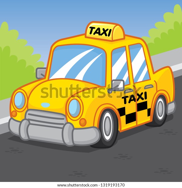 Taxi car cartoon cute\
vector