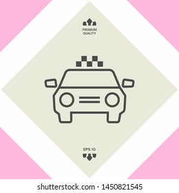Taxi Car with chequered patern. Graphic elements for your design